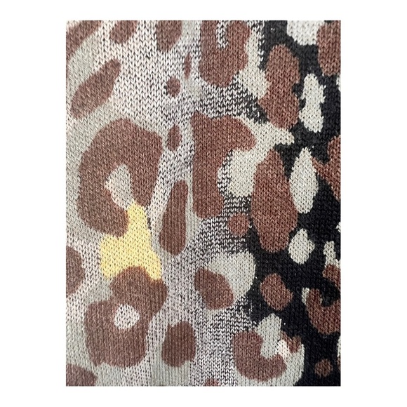 Charlotte Black Brown Gold Leopard Print Silver Embellished Neckline MIDI Dress - Picture 4 of 16